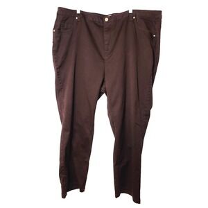 Catherines Women's Straight Leg Jeans - Dark Brown